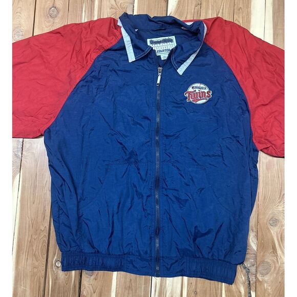 Vintage Minnesota Twins Jacket Men XL Red Blue Full Zip Windbreaker MLB Baseball - Picture 2 of 9